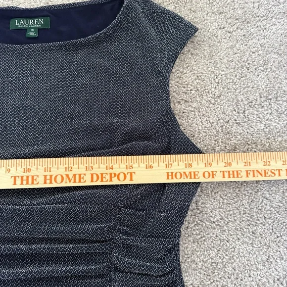 Lauren Ralph Lauren Mother of the Bride Sheath Dress Metallic Knee Length Sz 16 - Picture 9 of 9